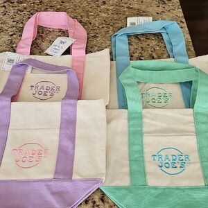 Trader Joe's  Mini Canvas Tote Bags Set